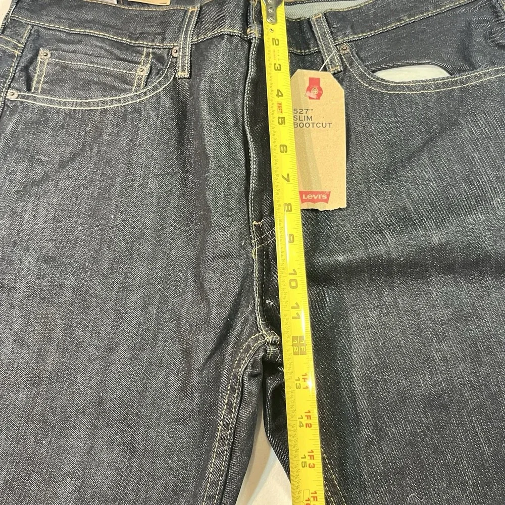 Levi's 527 Slim Boot Cut Jeans Mens 36x32 Blue Denim Dark Wash Western Cowboy